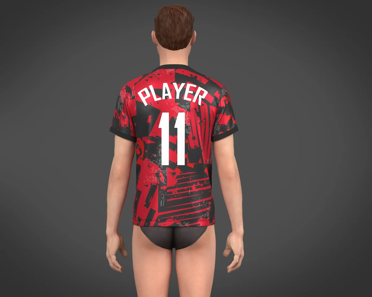 Soccer Football Black and Red Jersey Player 11